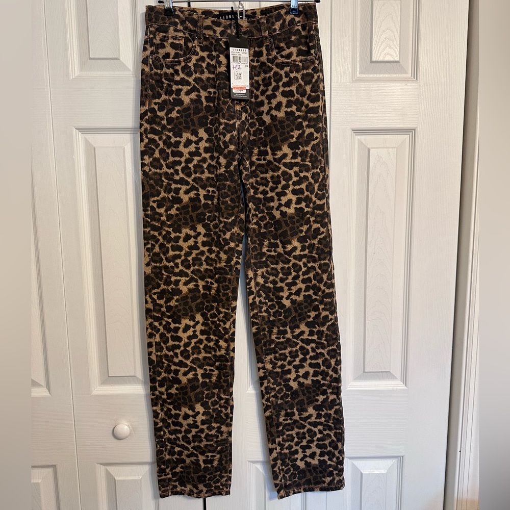 Lioness Leopard Print Jeans